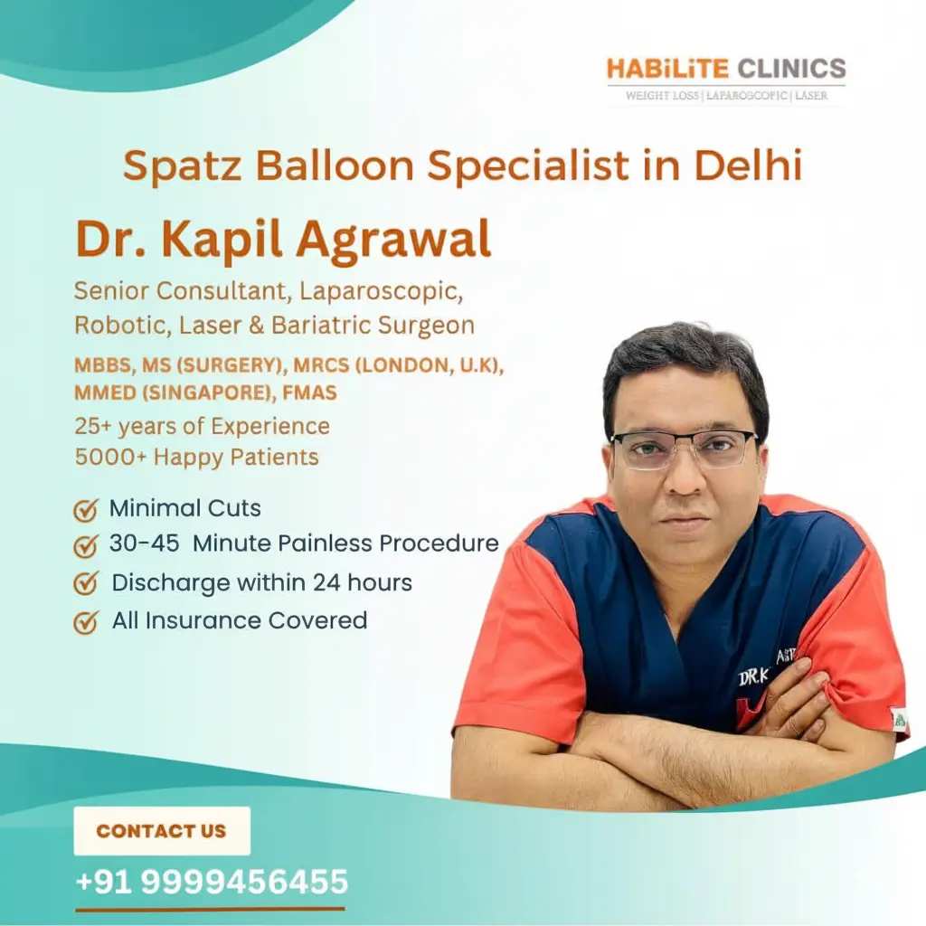 Top 5 Best Spatz Balloon Specialist in Delhi - Dr. Kapil Agrawal | Adjustable Gastric Balloon | Non-Surgical Weight Loss | 23 Years Experience | Apollo Hospital | Book Consultation